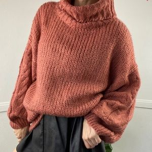 Fashion On Earth chunky sweater oversized mauve M